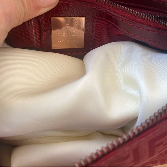 Fendi zucchino baguette red bag handbag - Picture 2 of 6
